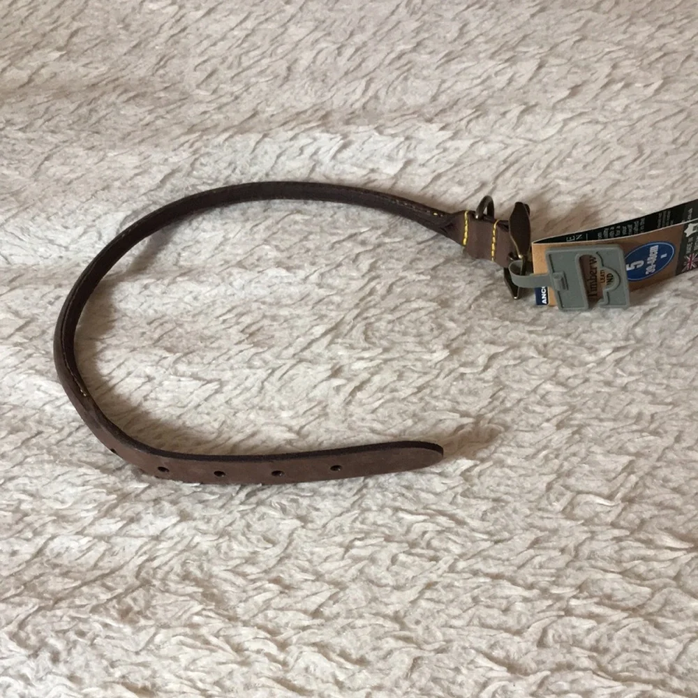 Timberwolf Brown Leather Round Dog Collar